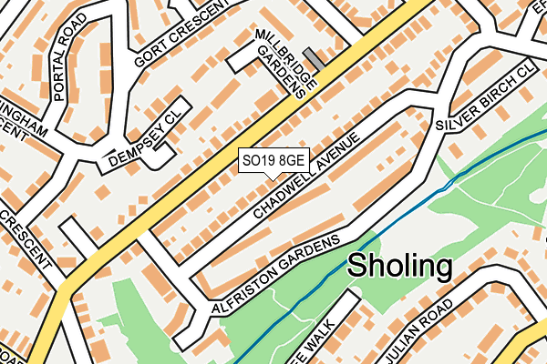 SO19 8GE map - OS OpenMap – Local (Ordnance Survey)