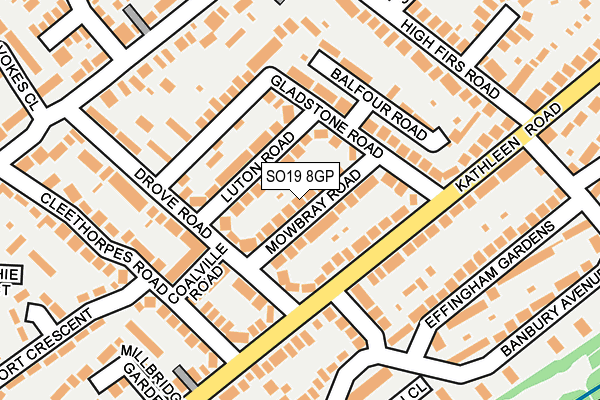 SO19 8GP map - OS OpenMap – Local (Ordnance Survey)
