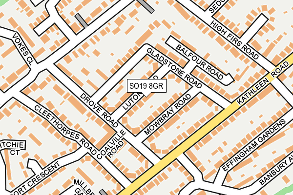 SO19 8GR map - OS OpenMap – Local (Ordnance Survey)