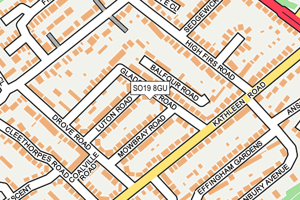 SO19 8GU map - OS OpenMap – Local (Ordnance Survey)