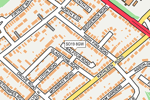 SO19 8GW map - OS OpenMap – Local (Ordnance Survey)