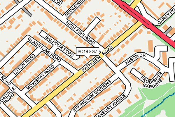 SO19 8GZ map - OS OpenMap – Local (Ordnance Survey)