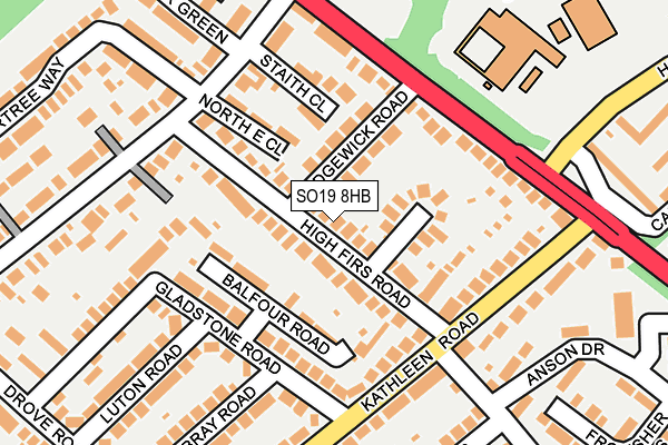 SO19 8HB map - OS OpenMap – Local (Ordnance Survey)