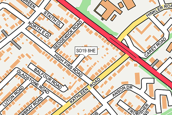 SO19 8HE map - OS OpenMap – Local (Ordnance Survey)