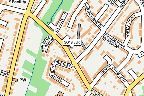 SO19 8JR map - OS OpenMap – Local (Ordnance Survey)