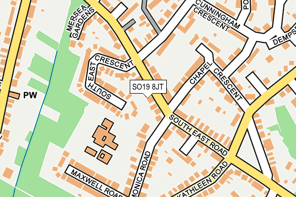 SO19 8JT map - OS OpenMap – Local (Ordnance Survey)