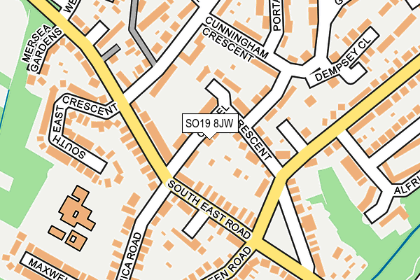 SO19 8JW map - OS OpenMap – Local (Ordnance Survey)