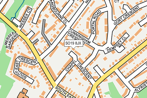 SO19 8JX map - OS OpenMap – Local (Ordnance Survey)