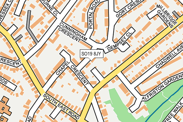 SO19 8JY map - OS OpenMap – Local (Ordnance Survey)