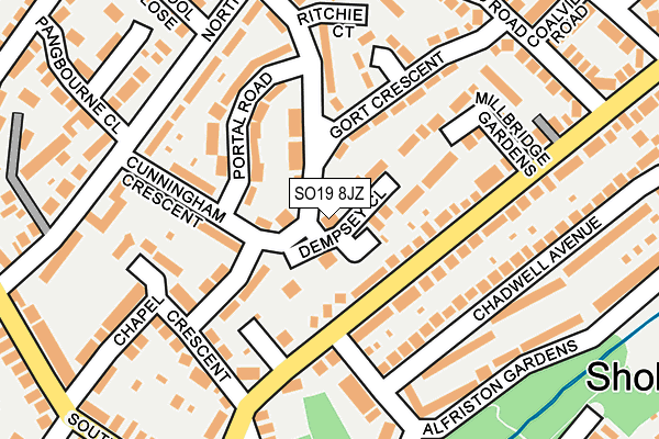 SO19 8JZ map - OS OpenMap – Local (Ordnance Survey)