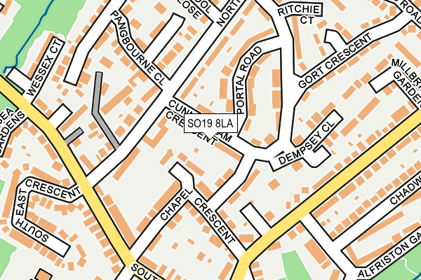 SO19 8LA map - OS OpenMap – Local (Ordnance Survey)