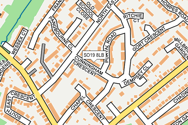 SO19 8LB map - OS OpenMap – Local (Ordnance Survey)