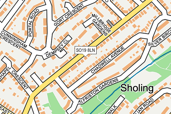 SO19 8LN map - OS OpenMap – Local (Ordnance Survey)