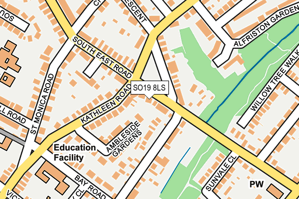 SO19 8LS map - OS OpenMap – Local (Ordnance Survey)