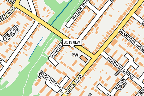 SO19 8LW map - OS OpenMap – Local (Ordnance Survey)