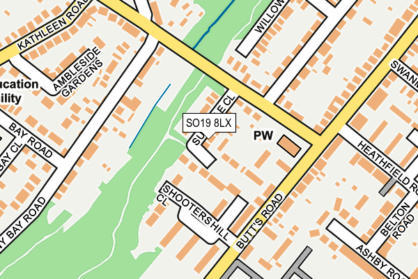 SO19 8LX map - OS OpenMap – Local (Ordnance Survey)