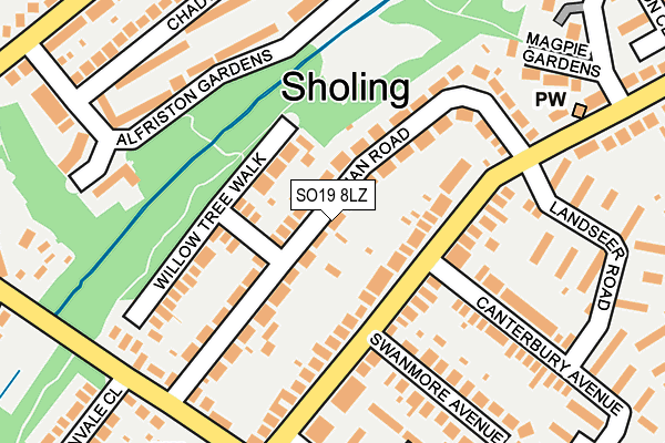 SO19 8LZ map - OS OpenMap – Local (Ordnance Survey)