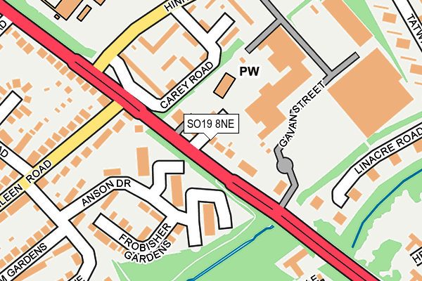 SO19 8NE map - OS OpenMap – Local (Ordnance Survey)