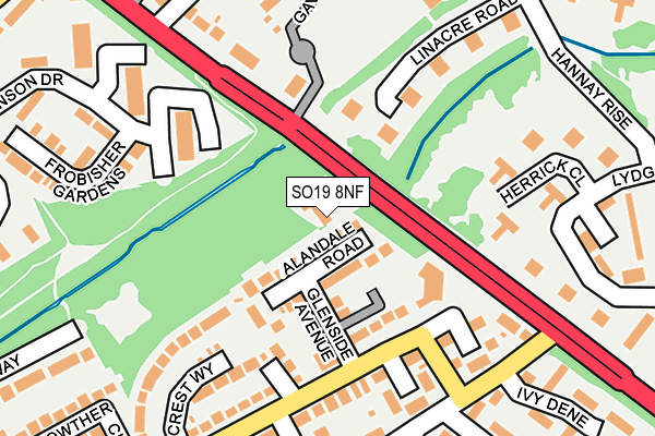 SO19 8NF map - OS OpenMap – Local (Ordnance Survey)