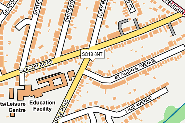 SO19 8NT map - OS OpenMap – Local (Ordnance Survey)