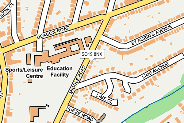 SO19 8NX map - OS OpenMap – Local (Ordnance Survey)