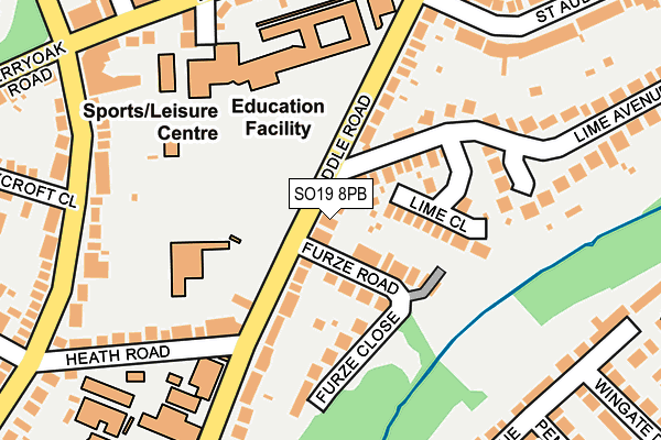 SO19 8PB map - OS OpenMap – Local (Ordnance Survey)