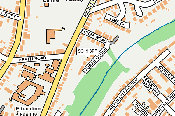 SO19 8PF map - OS OpenMap – Local (Ordnance Survey)