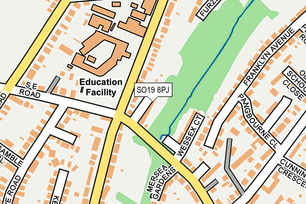 SO19 8PJ map - OS OpenMap – Local (Ordnance Survey)