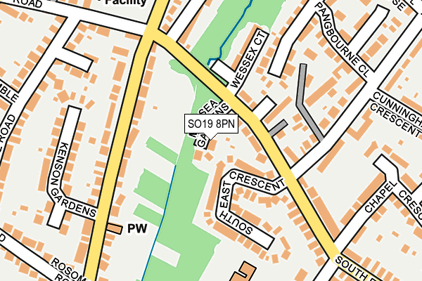 SO19 8PN map - OS OpenMap – Local (Ordnance Survey)