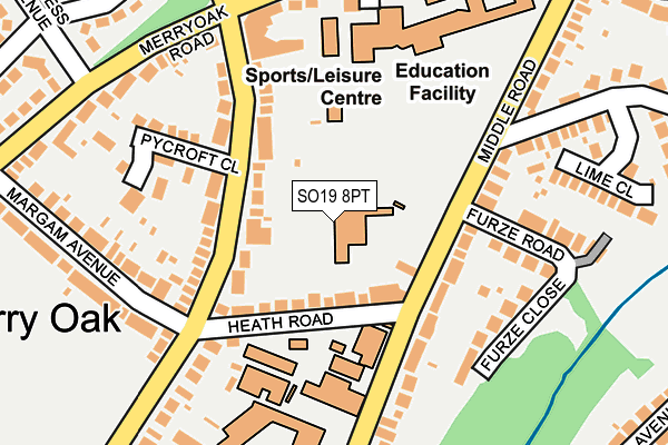 SO19 8PT map - OS OpenMap – Local (Ordnance Survey)