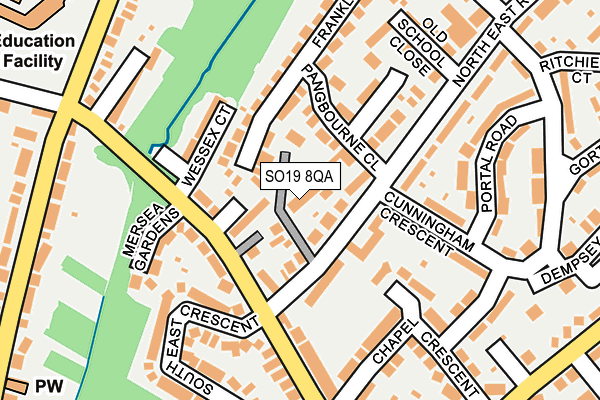 SO19 8QA map - OS OpenMap – Local (Ordnance Survey)