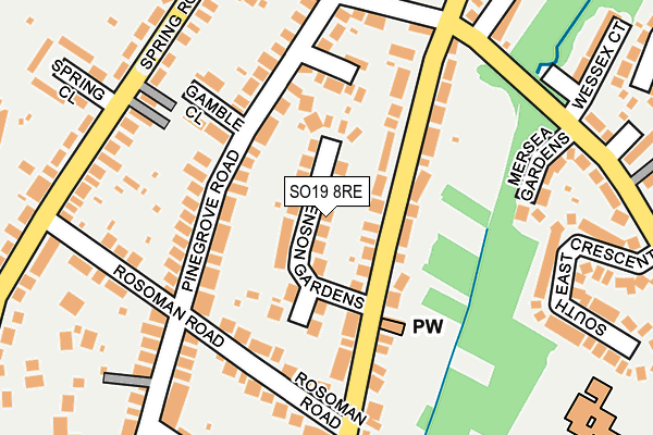 SO19 8RE map - OS OpenMap – Local (Ordnance Survey)