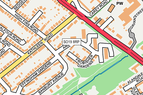 SO19 8RP map - OS OpenMap – Local (Ordnance Survey)