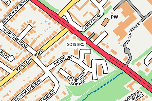 SO19 8RQ map - OS OpenMap – Local (Ordnance Survey)