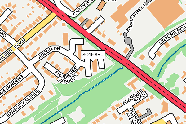 SO19 8RU map - OS OpenMap – Local (Ordnance Survey)