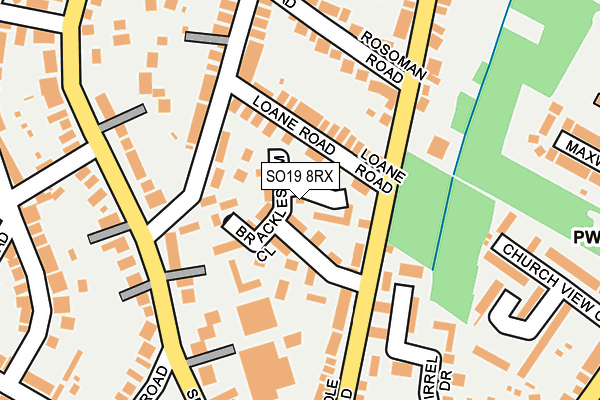SO19 8RX map - OS OpenMap – Local (Ordnance Survey)