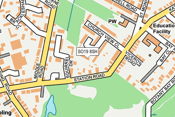 SO19 8SH map - OS OpenMap – Local (Ordnance Survey)