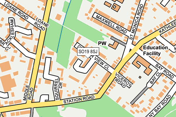 SO19 8SJ map - OS OpenMap – Local (Ordnance Survey)