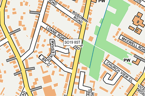 SO19 8ST map - OS OpenMap – Local (Ordnance Survey)