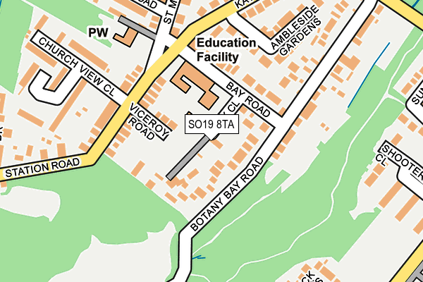 SO19 8TA map - OS OpenMap – Local (Ordnance Survey)