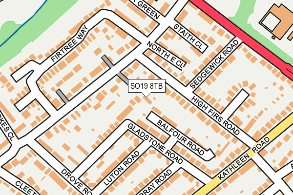 SO19 8TB map - OS OpenMap – Local (Ordnance Survey)