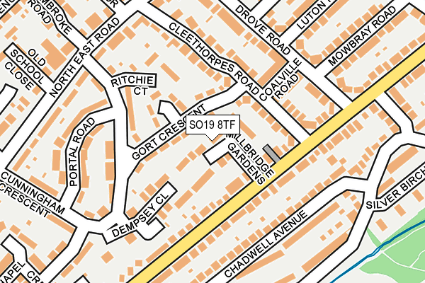 SO19 8TF map - OS OpenMap – Local (Ordnance Survey)