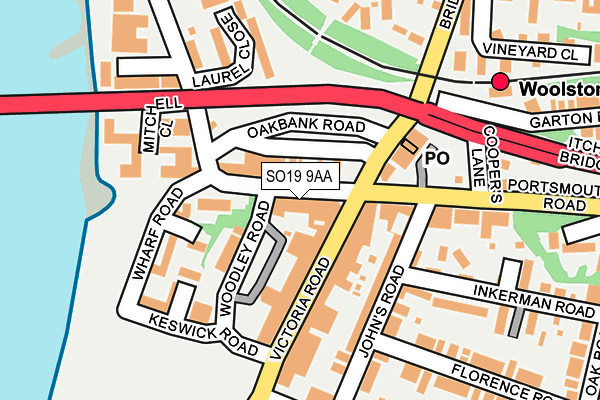 SO19 9AA map - OS OpenMap – Local (Ordnance Survey)