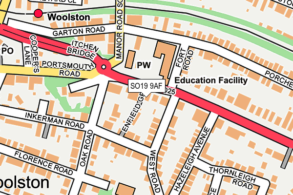 SO19 9AF map - OS OpenMap – Local (Ordnance Survey)