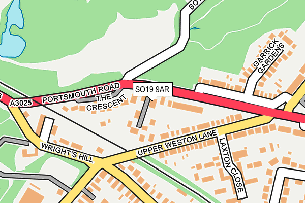 SO19 9AR map - OS OpenMap – Local (Ordnance Survey)