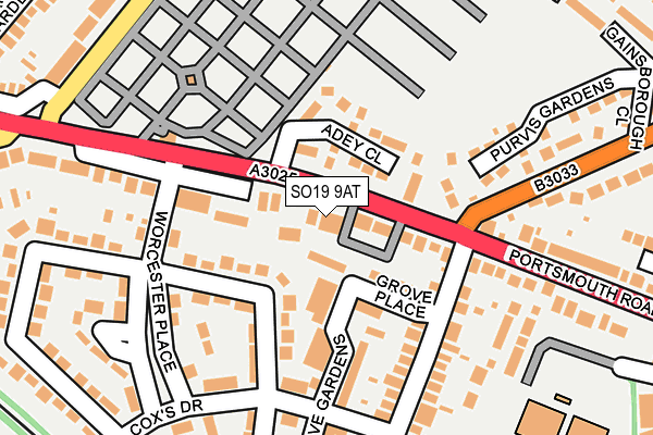 SO19 9AT map - OS OpenMap – Local (Ordnance Survey)