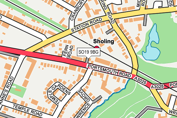 SO19 9BG map - OS OpenMap – Local (Ordnance Survey)