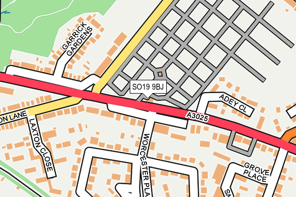 SO19 9BJ map - OS OpenMap – Local (Ordnance Survey)