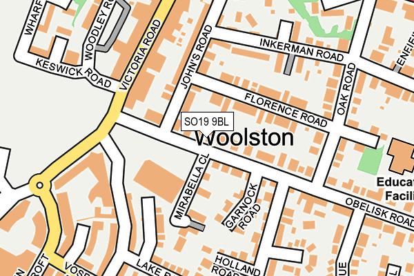 SO19 9BL map - OS OpenMap – Local (Ordnance Survey)