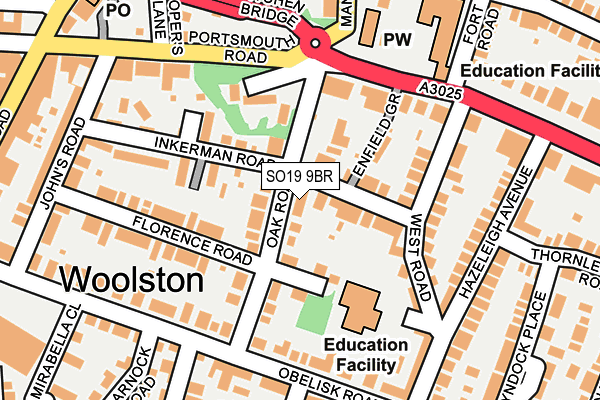 SO19 9BR map - OS OpenMap – Local (Ordnance Survey)